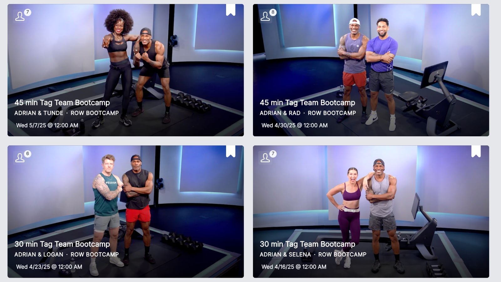 Newest installments of Tag Team Row Bootcamp