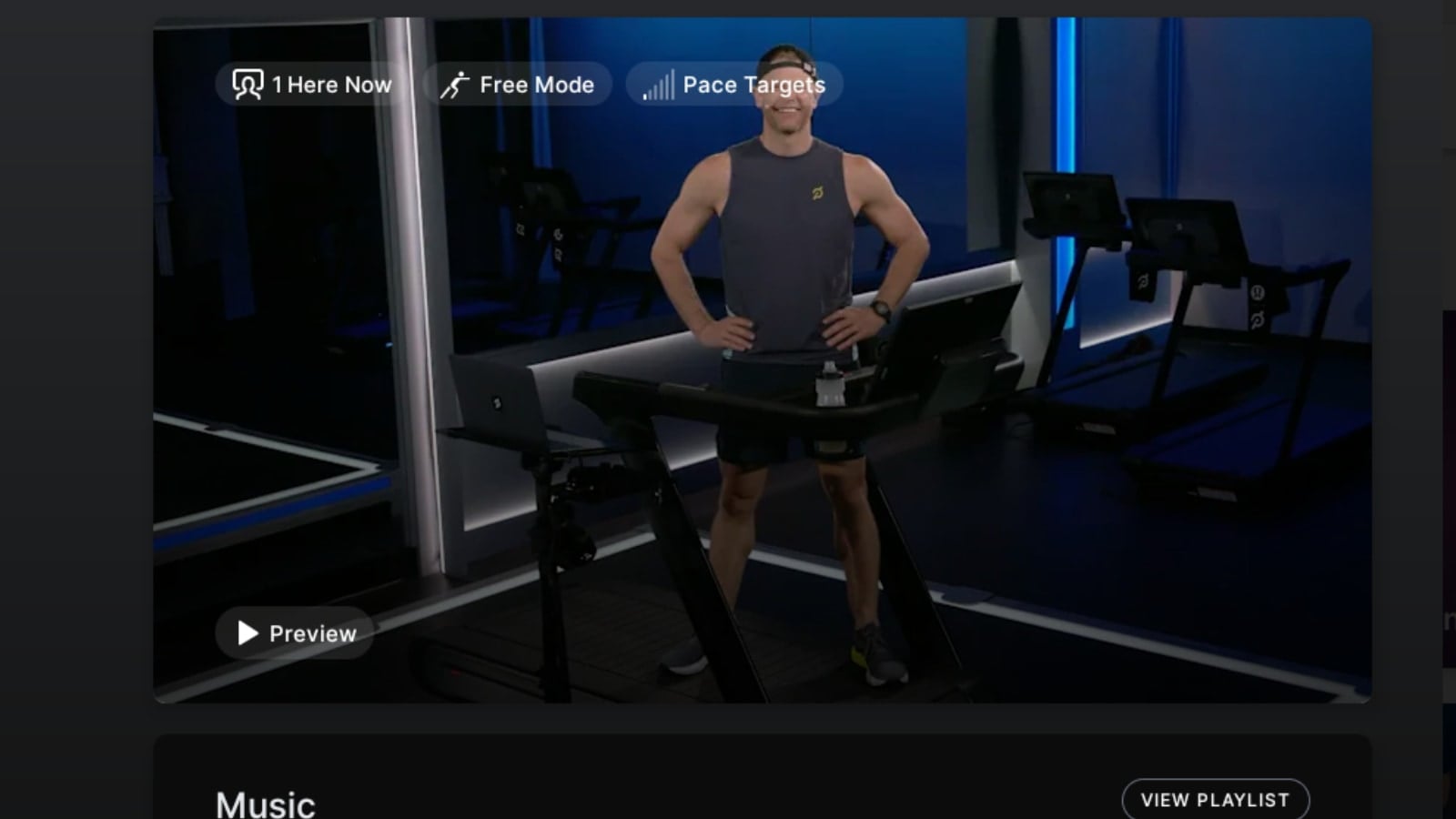 Icon on a running class denoting there is Free Mode.