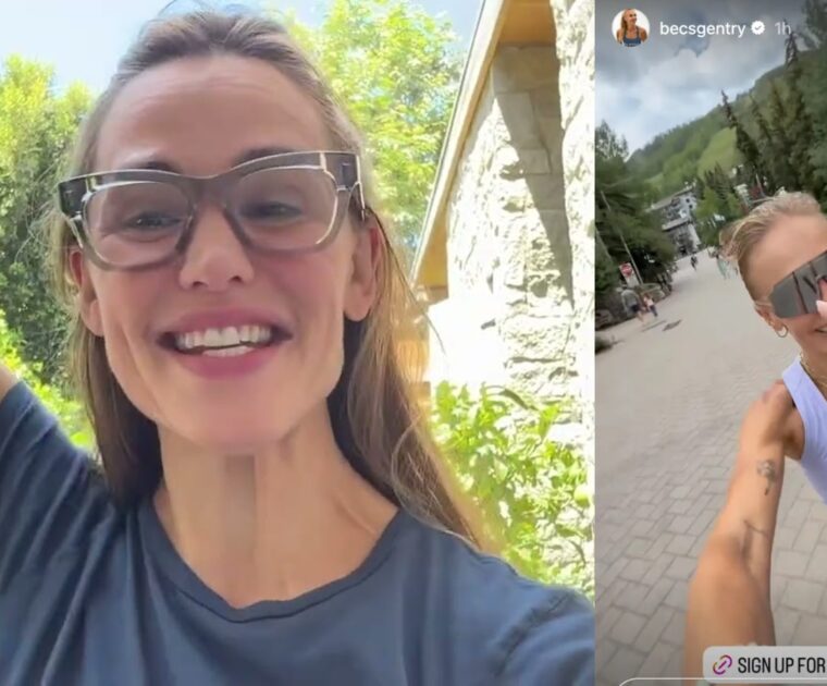 Social media posts from both Jennifer Garner & Becs Gentry.