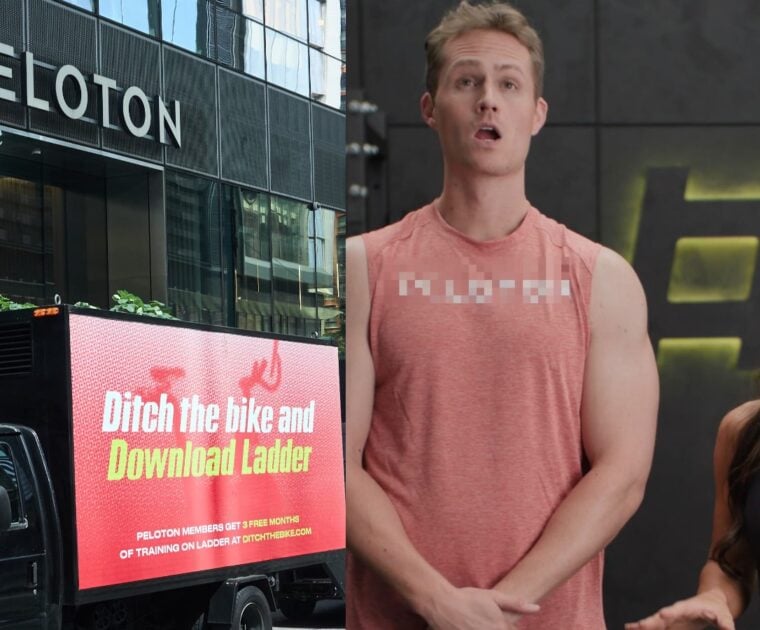 Screenshots from Ladder social media posts of their new campaign & Jennifer Jacobs.