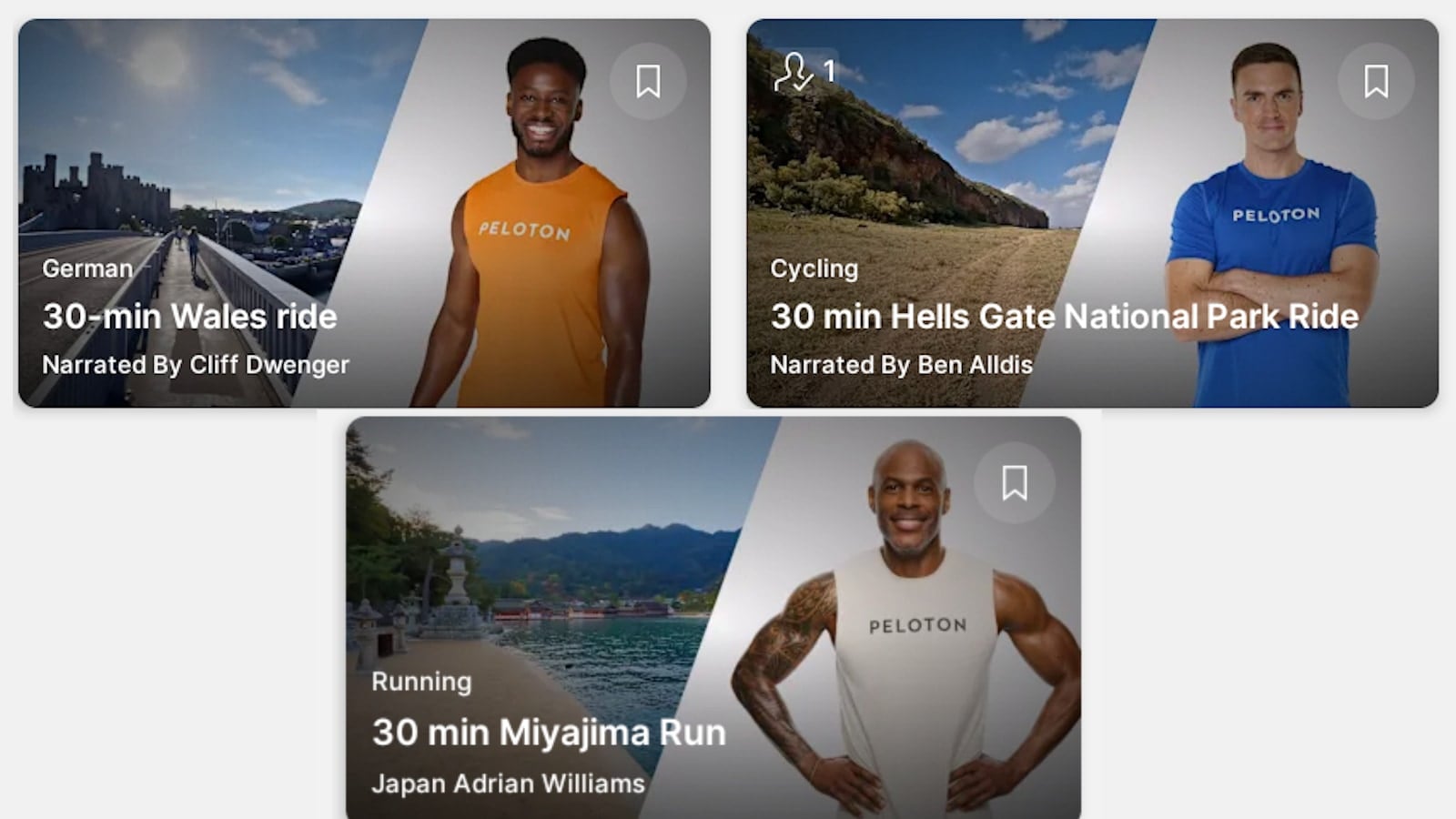 New Peloton guided scenic classes released in June 2025.