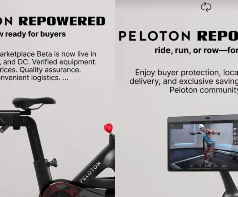 @PelotonStudios Instagram Story announcing Peloton Repowered buying launch in beta markets.
