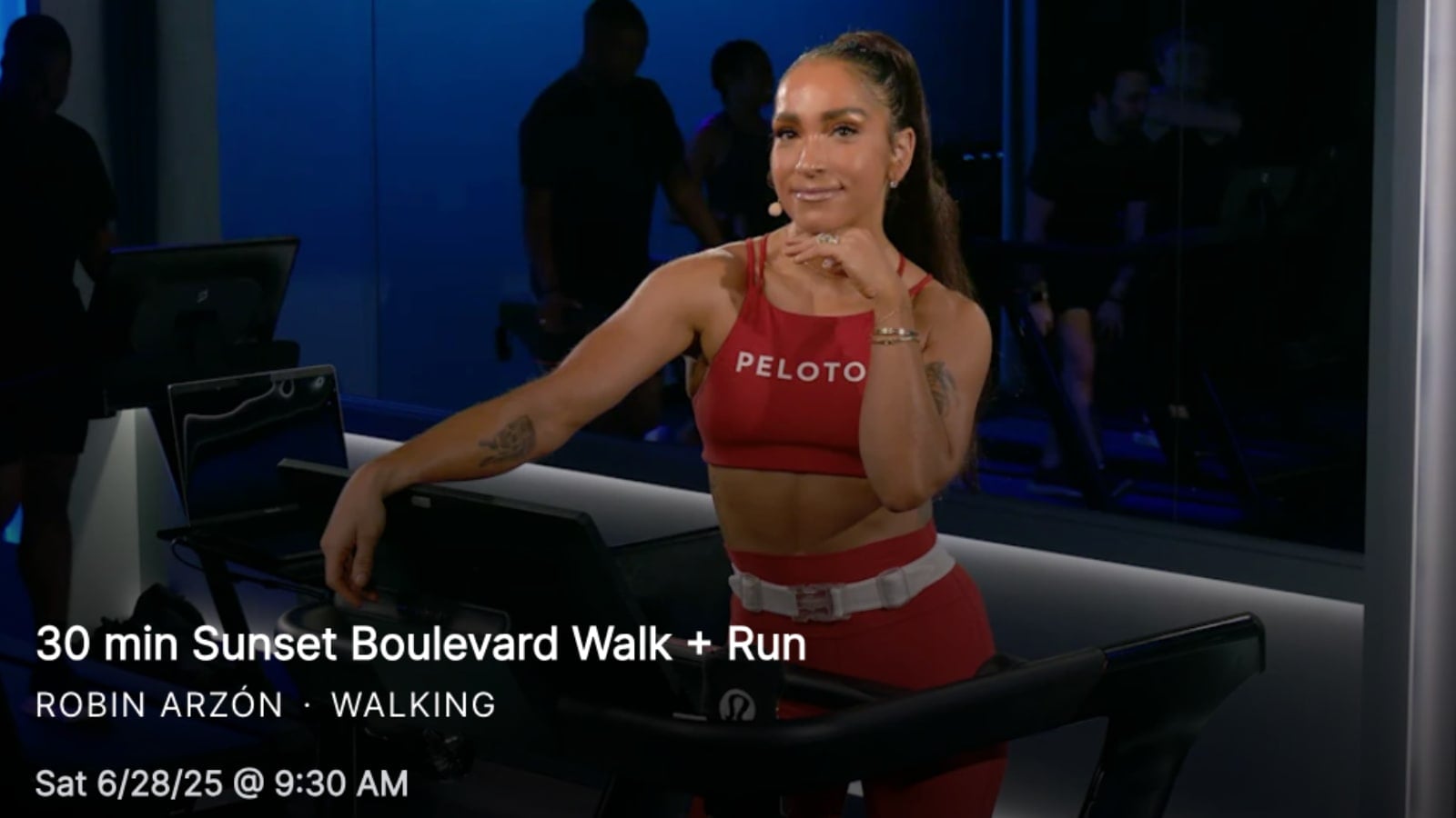 Robin Arzon's Sunset Boulevard Walk + Run class on Peloton.