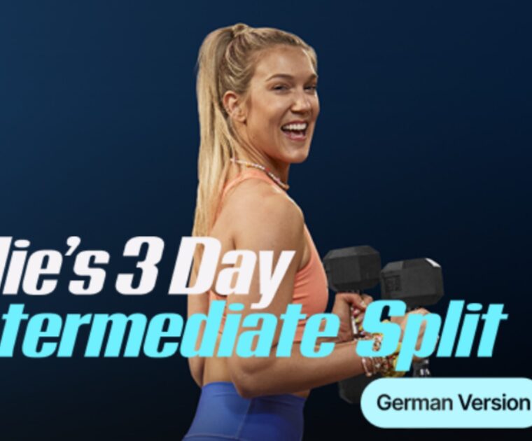 Callie Gullickson's 3-day intermediate split strength program in German.