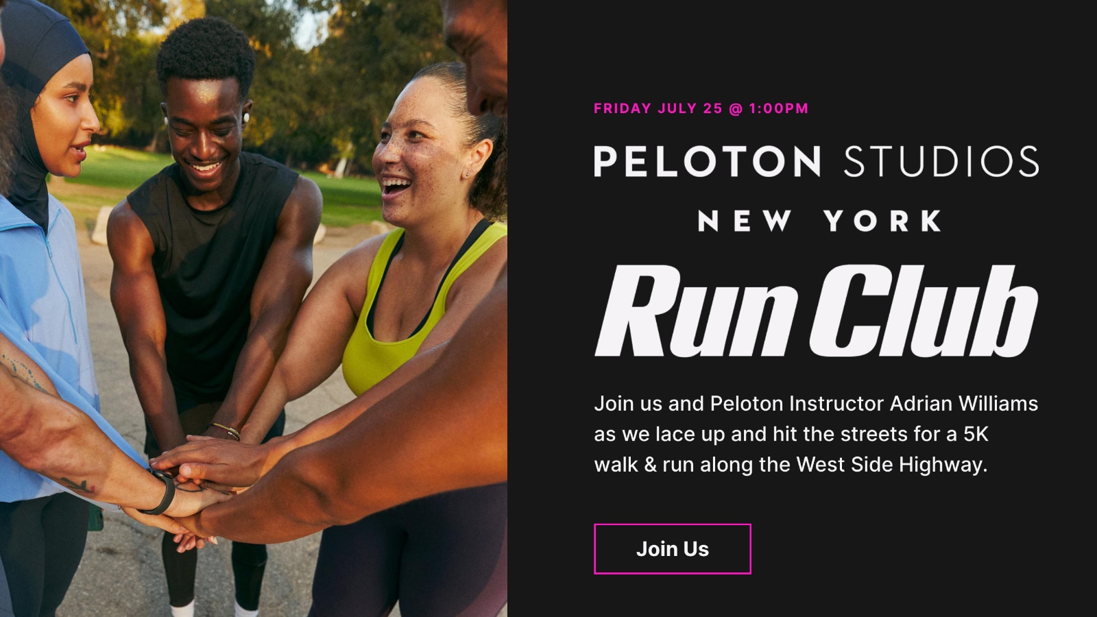 Peloton's New York in-person run club will take place on July 25, 2025