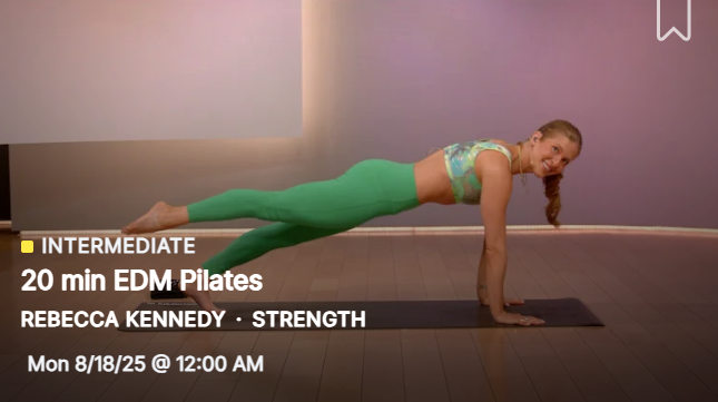 Rebecca Kennedy's 20 minute EDM Pilates from August 18, 2025
