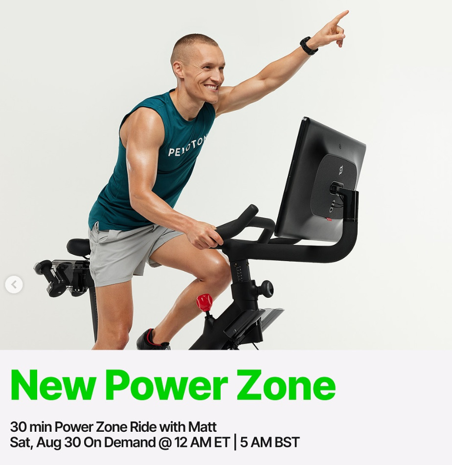 Matt Wilpers will have a new Power Zone Ride on demand this week. Image credit Peloton social media.