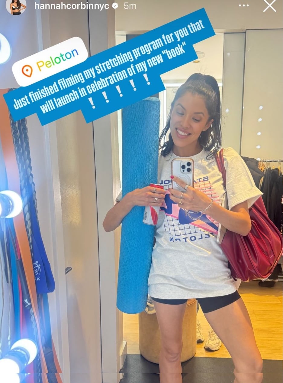 Hannah Corbin Instagram post about her upcoming stretching program.