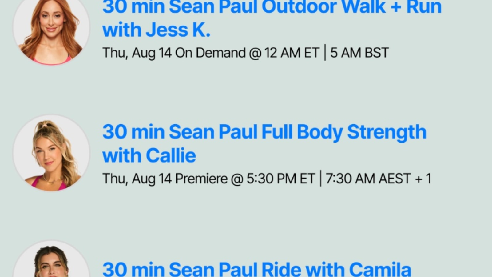 Sean Paul Peloton classes. Image credit Peloton social media.