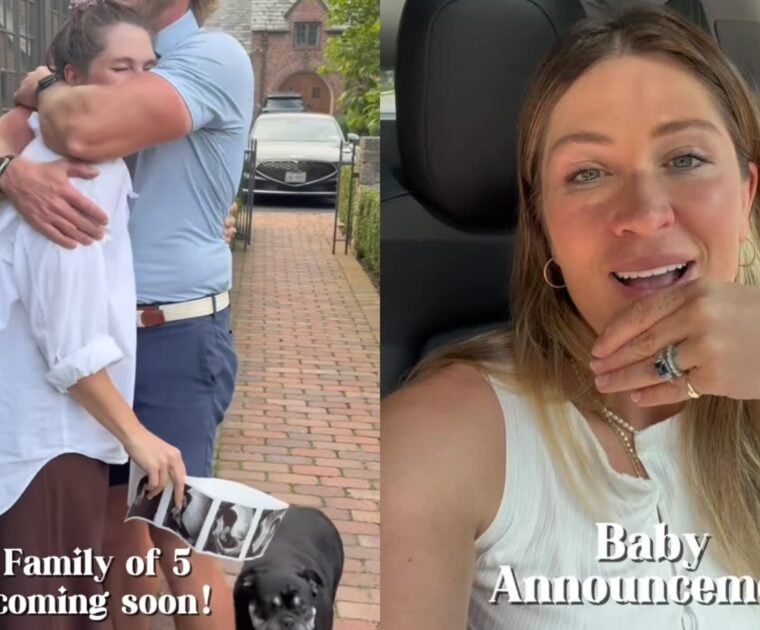 Selena Samuela's Instagram post announcing twins are on the way.