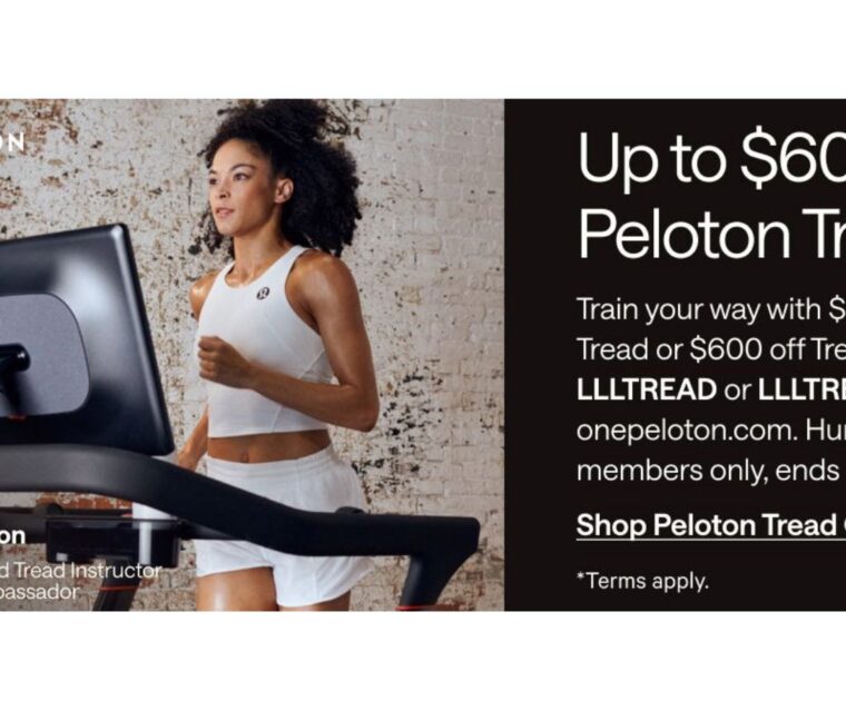 Discounts on Peloton Tread & Tread+ for lululemon members.
