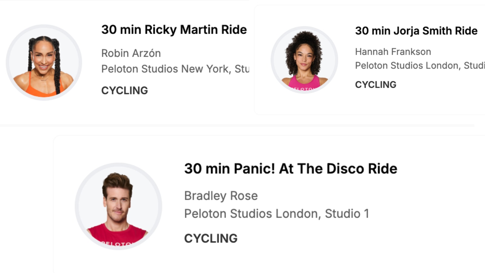 Peloton’s October 2025 artist series classes with Ricky Martin, Panic! At the Disco, and Jorja Smith