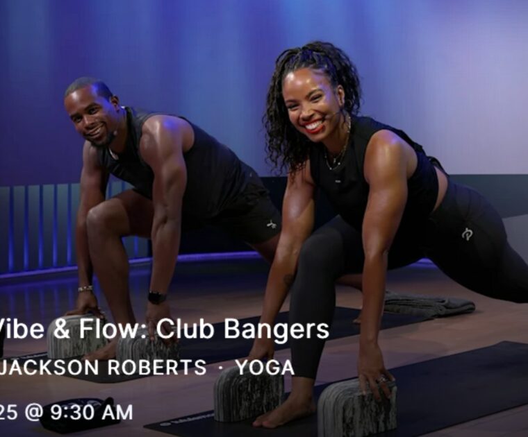 Alex Toussaint & Chelsea Jackson Roberts Vibe & Flow yoga class.