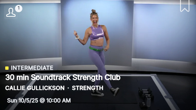 Callie Gullickson's 30 minute Soundtrack Strength Club from October 5, 2025