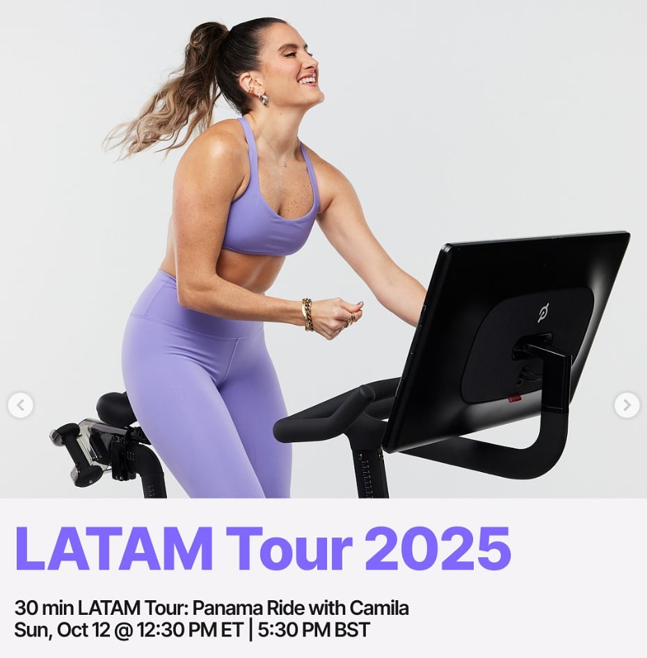 Camila will teach a live 30 minute LATAM Tour: Panama Ride on October 12, 2025