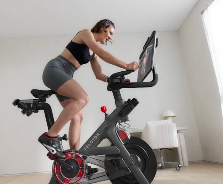 A rider on a Peloton Bike. Image credit Peloton.