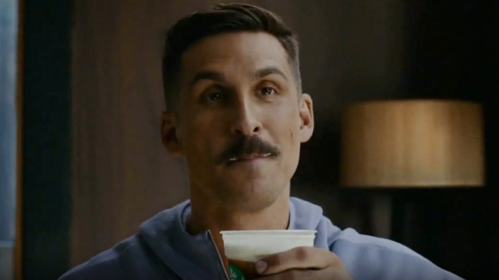 Peloton instructor Cody Rigsby in new Starbucks ad.