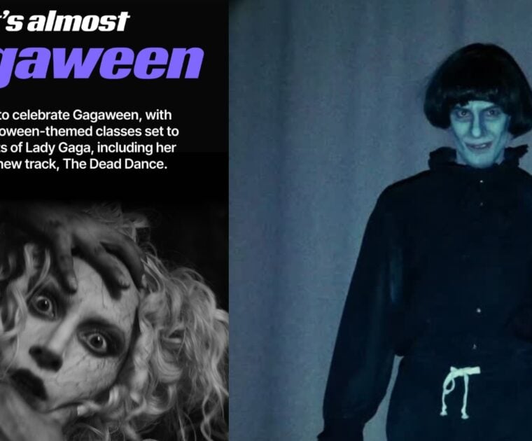 Peloton Gagaween classes (Lady Gaga Halloween classes). Image credit Peloton.