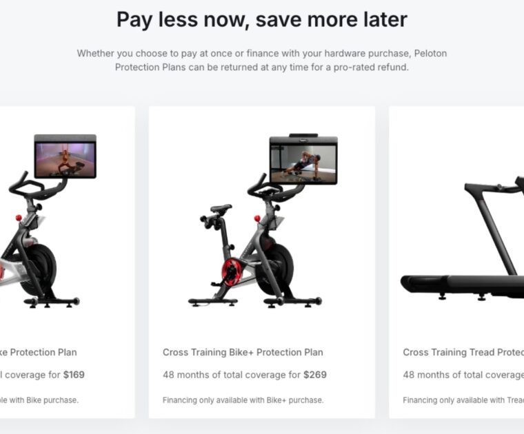 Updated Peloton warranty pricing information.