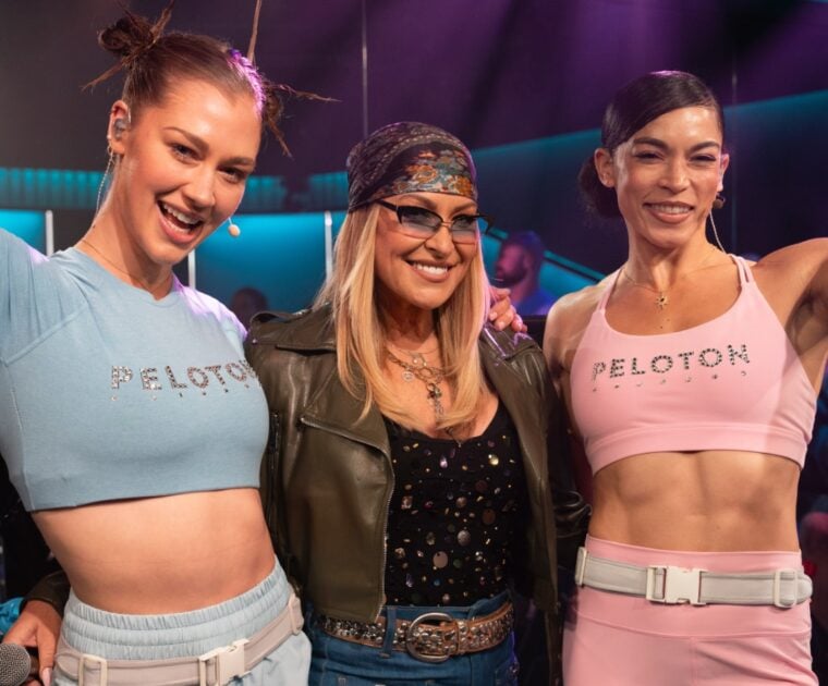 Anastacia with Hannah Frankson & Charlotte Weidenbach at Peloton.