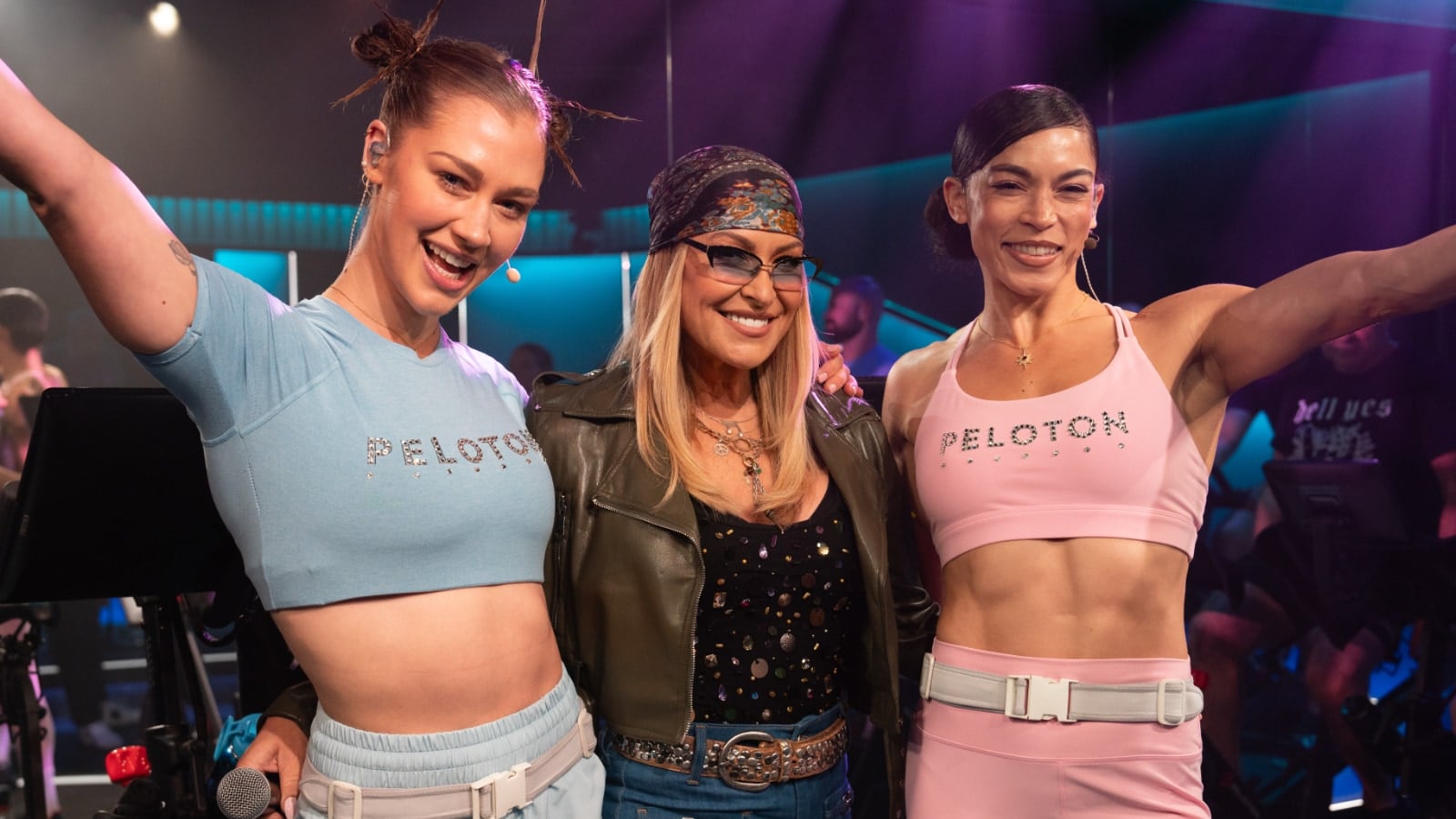 Anastacia with Hannah Frankson & Charlotte Weidenbach at Peloton.