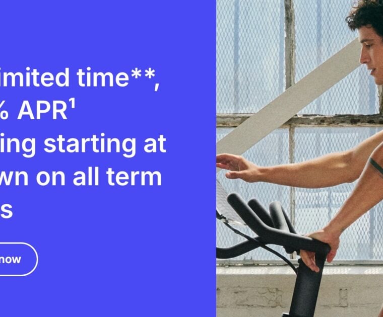 Peloton's 0% financing offer for Black Friday.