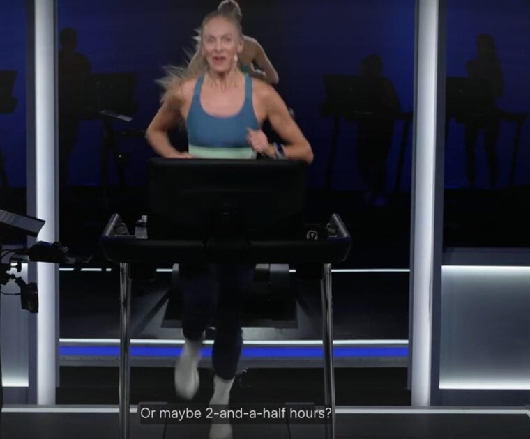 Becs Gentry teasing more Peloton 2 hour runs, and maybe a 2.5 hour class.