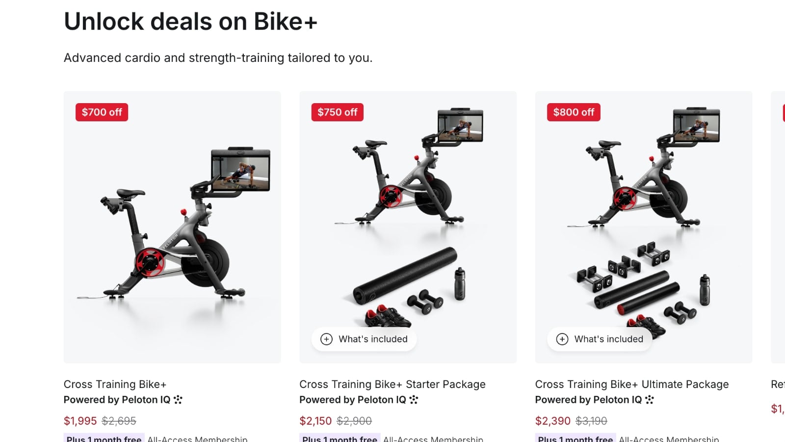 Peloton's 2025 Black Friday sale on Peloton Cross Training Bike+.