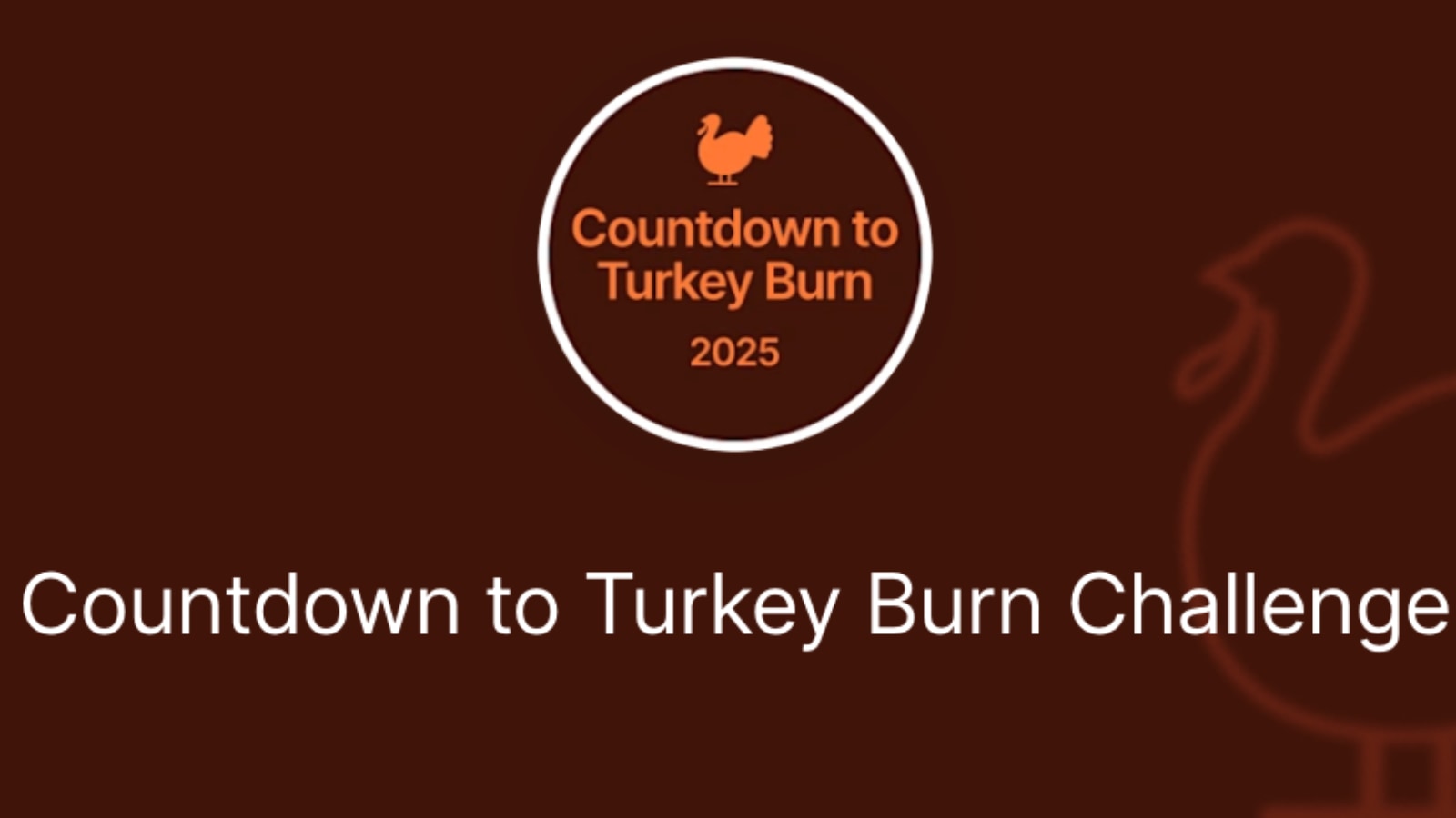 Peloton's "Countdown To Turkey Burn" flash challenge for 2025.