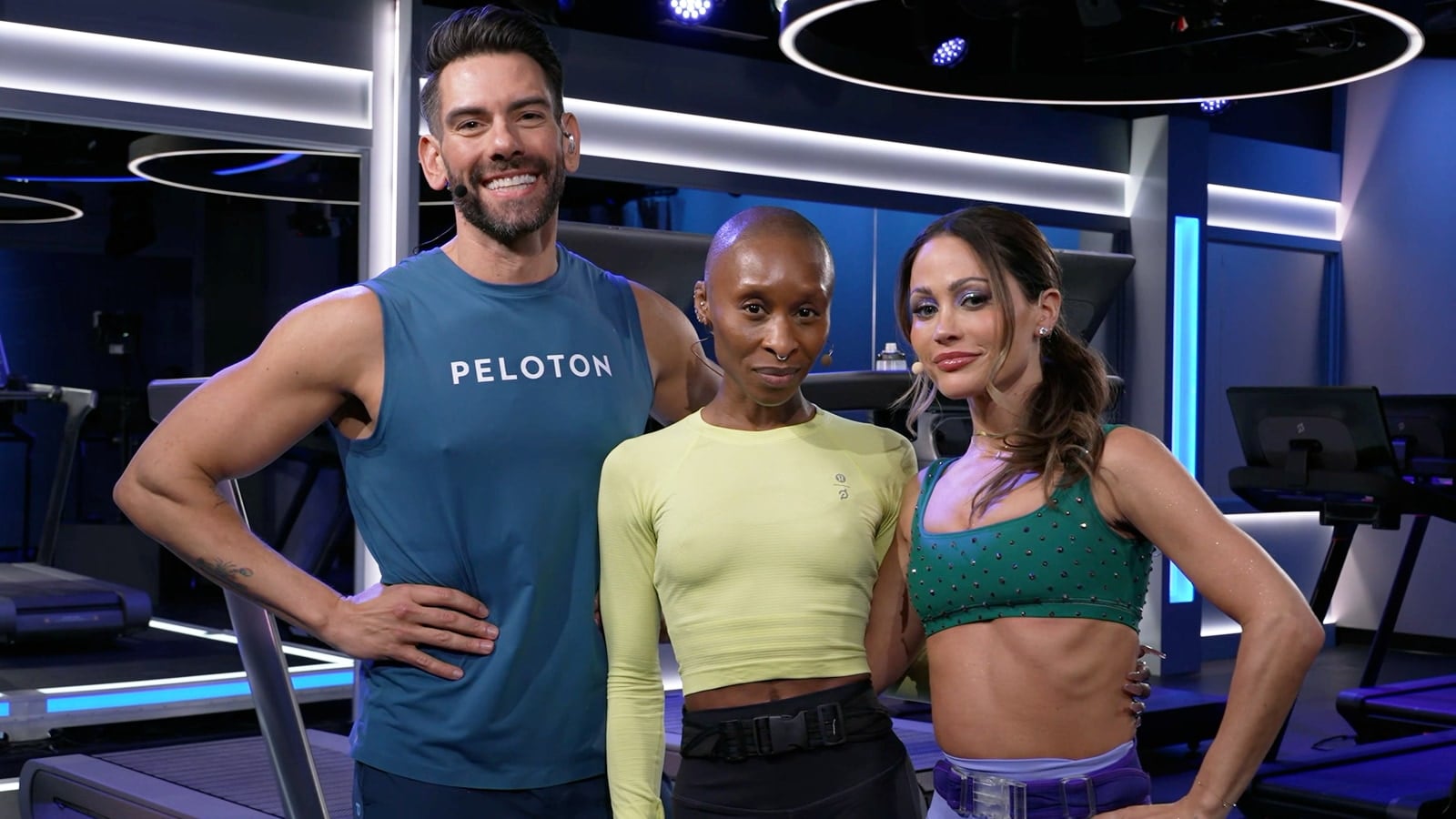 Cynthia Erivo, Matty Maggiacomo & Olivia Amato at Peloton.