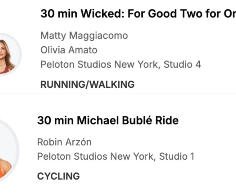 Peloton’s December 2025 artist series classes with Wicked: For Good and Michael Bublé