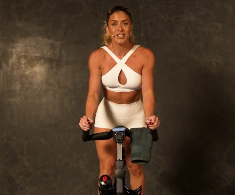 A cycling class in Kendall Toole's "NKO Club" app