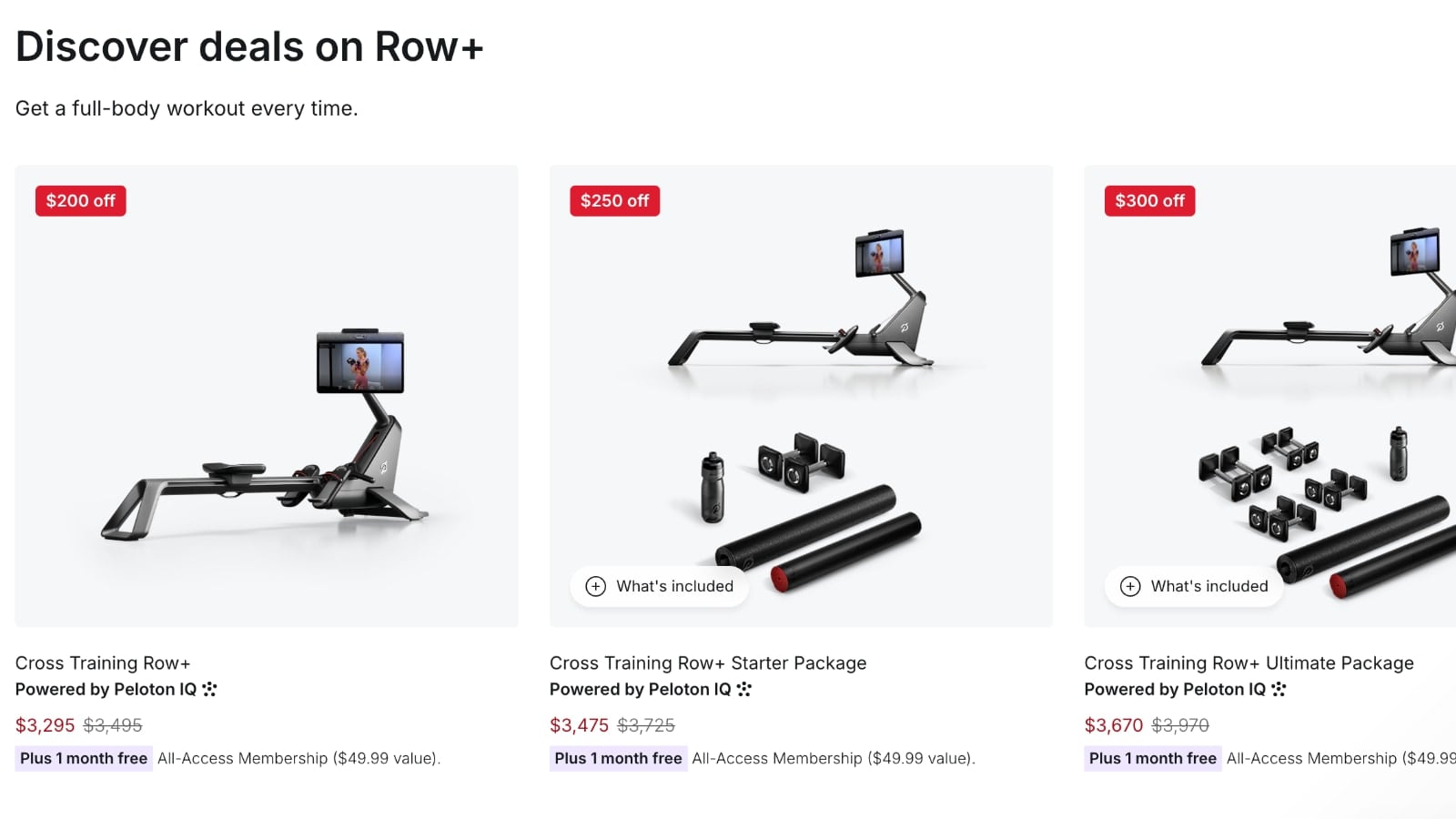 Peloton's 2025 Black Friday sale on Peloton Cross Training Row+.