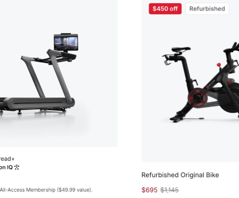 Updated Black Friday discount on Peloton Tread+ and refurbished Bike.