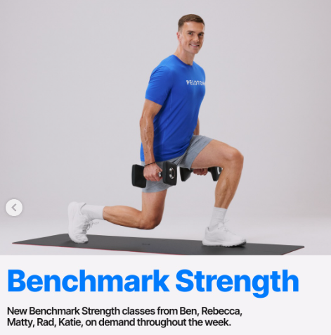 New Benchmark Strength classes will drop this week. Image credit Peloton social media.