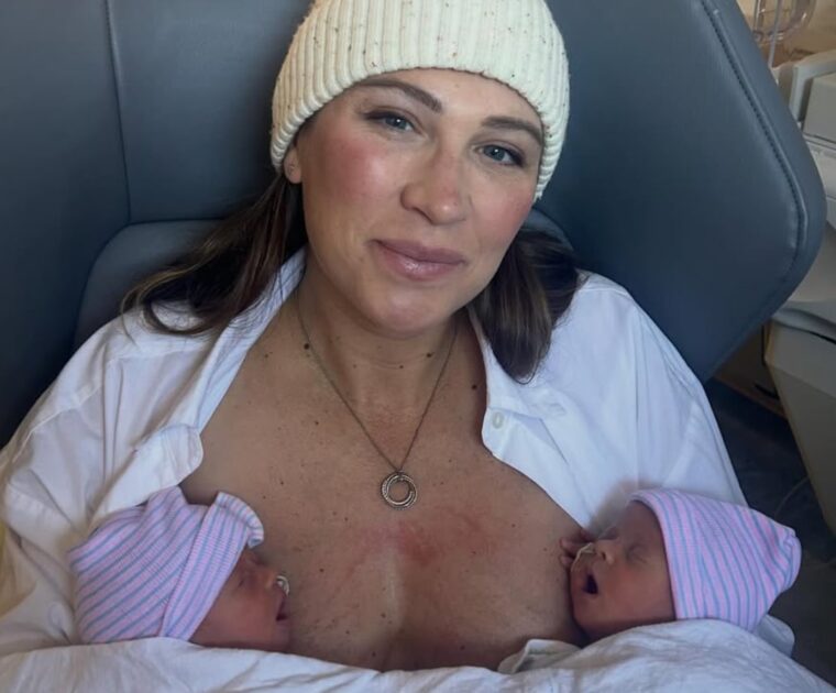 Selena Samuela social media post announcing the birth of her twins.