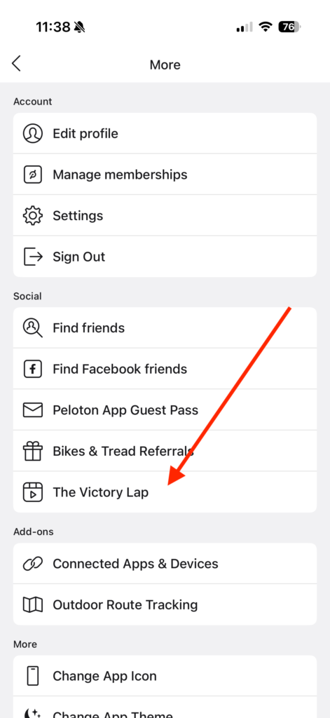 How to find The Peloton Victory Lap / Year In Review for 2025.