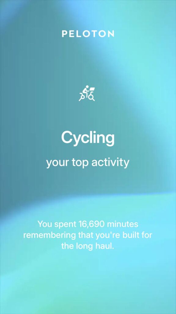Breakdown of your top modality for 2025 in Peloton Victory Lap.