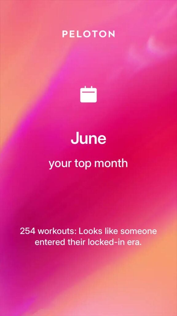 Most active month in the Peloton Victory Lap.