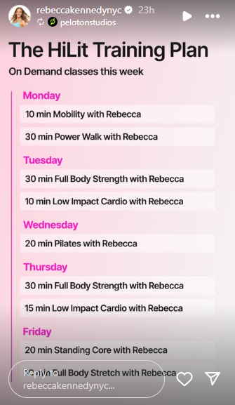 Week 1 class plan of the HiLit training program