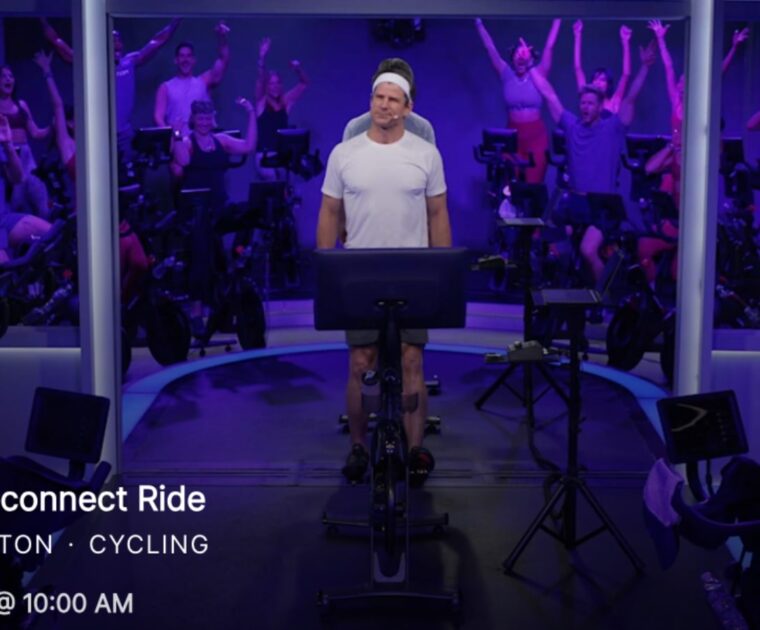 Peloton "Reconnect Ride" taught by Denis Morton from Instructor Summit & Reconnect with most instructors in studio.