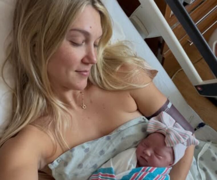 Callie Gullickson with new daughter Codie Jean Howell. Image credit Callie IG.