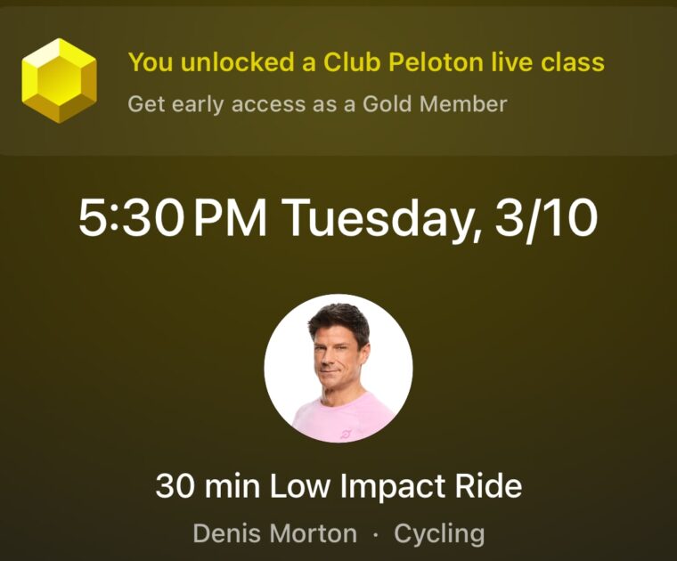 A new Club Peloton live class with Denis Morton.