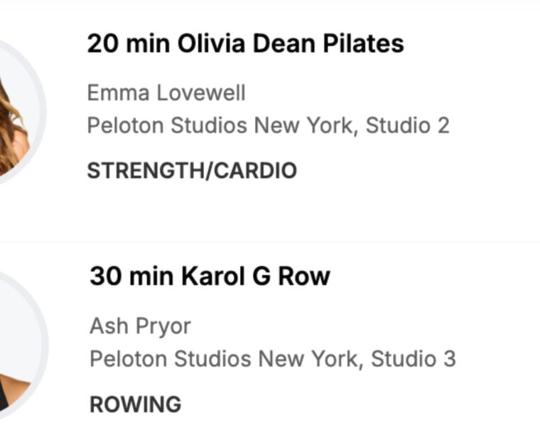 Peloton will have artist series featuring Olivia Dean & Karol G in March 2026.