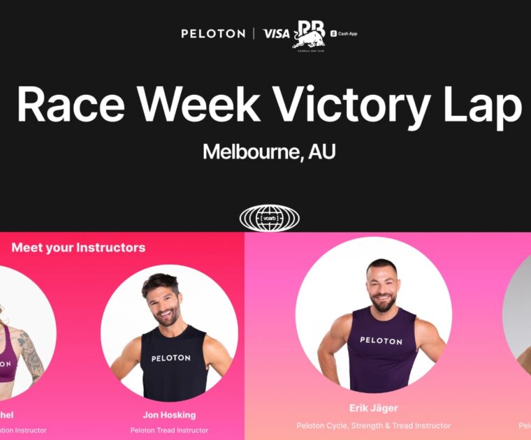 Peloton event in Melbourne.