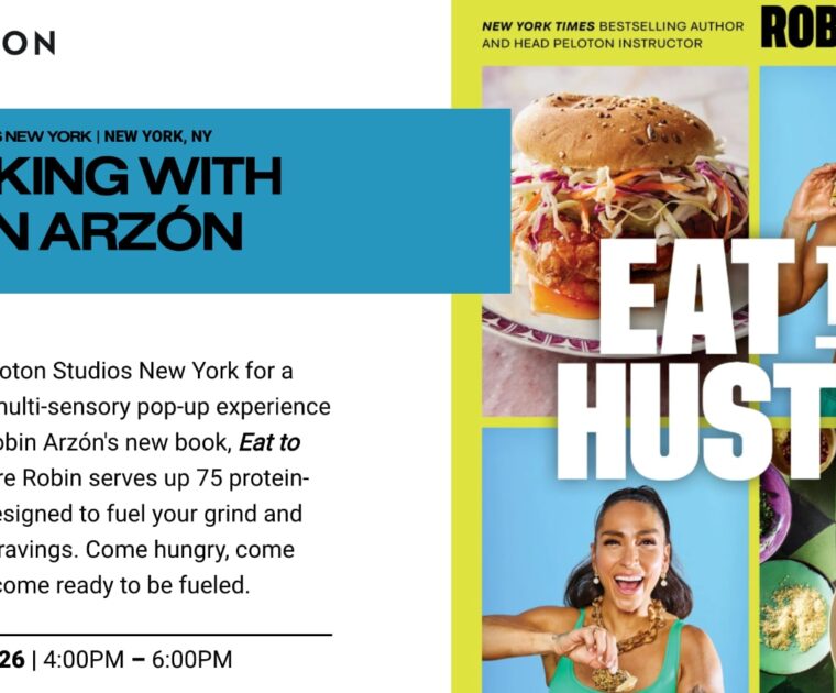 Event with Robin Arzon at Peloton Studios New York for her cookbook.