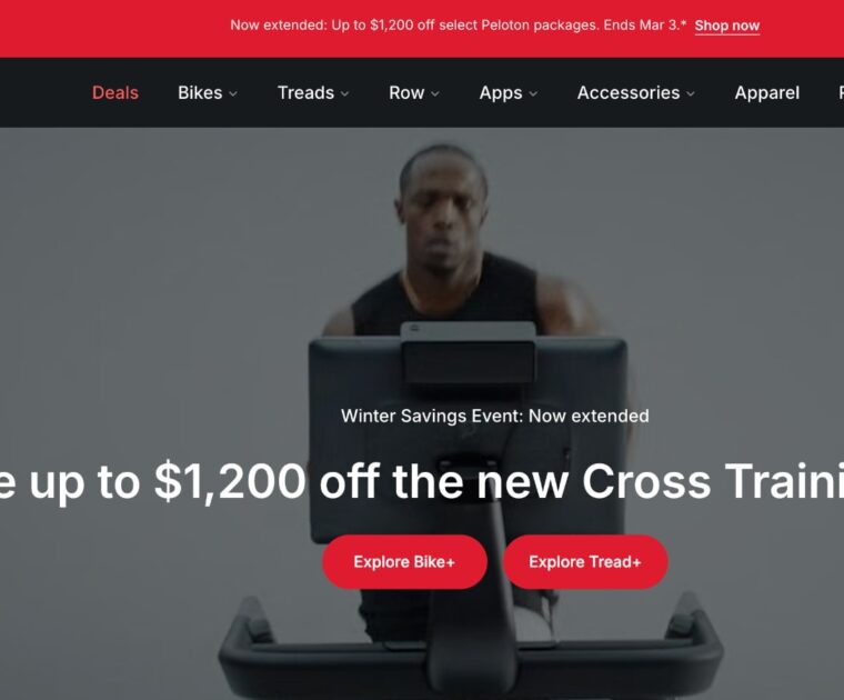 Peloton winter sale extended.