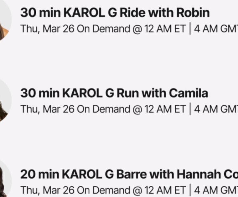 Karol G Peloton artist series.