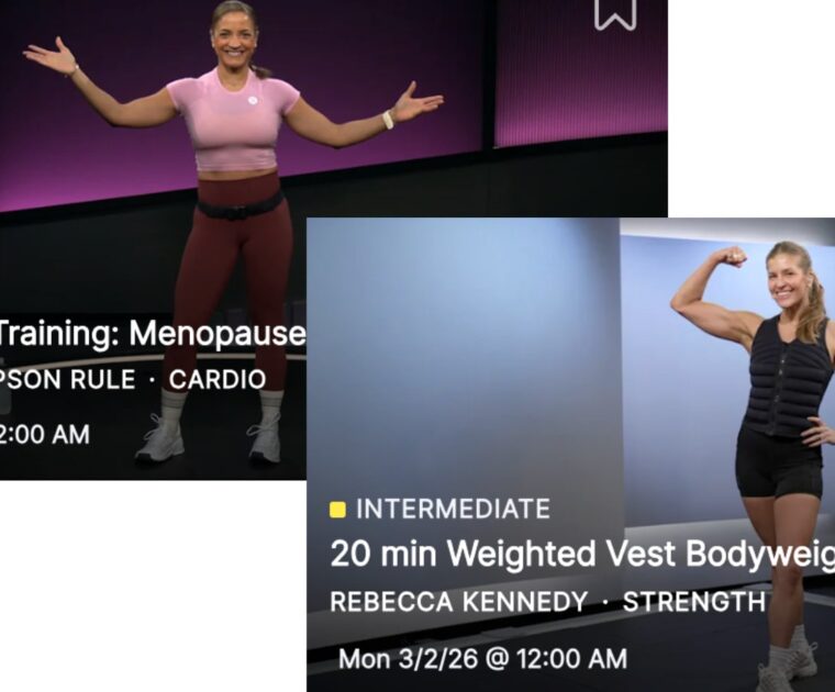 Some of the new Peloton Jump Training & Weighted Vest & Menopause classes.