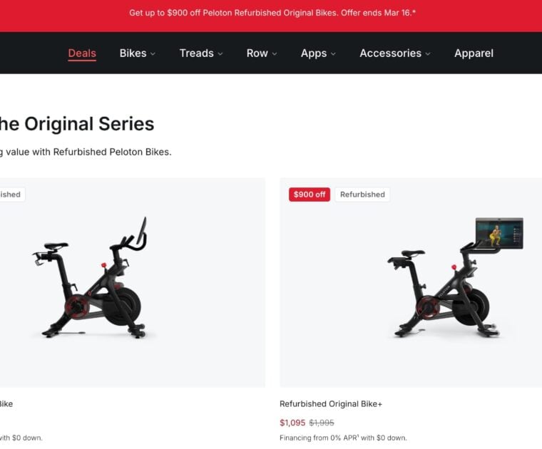 Peloton is offering a discount on refurbished original series Peloton Bikes & Bike+